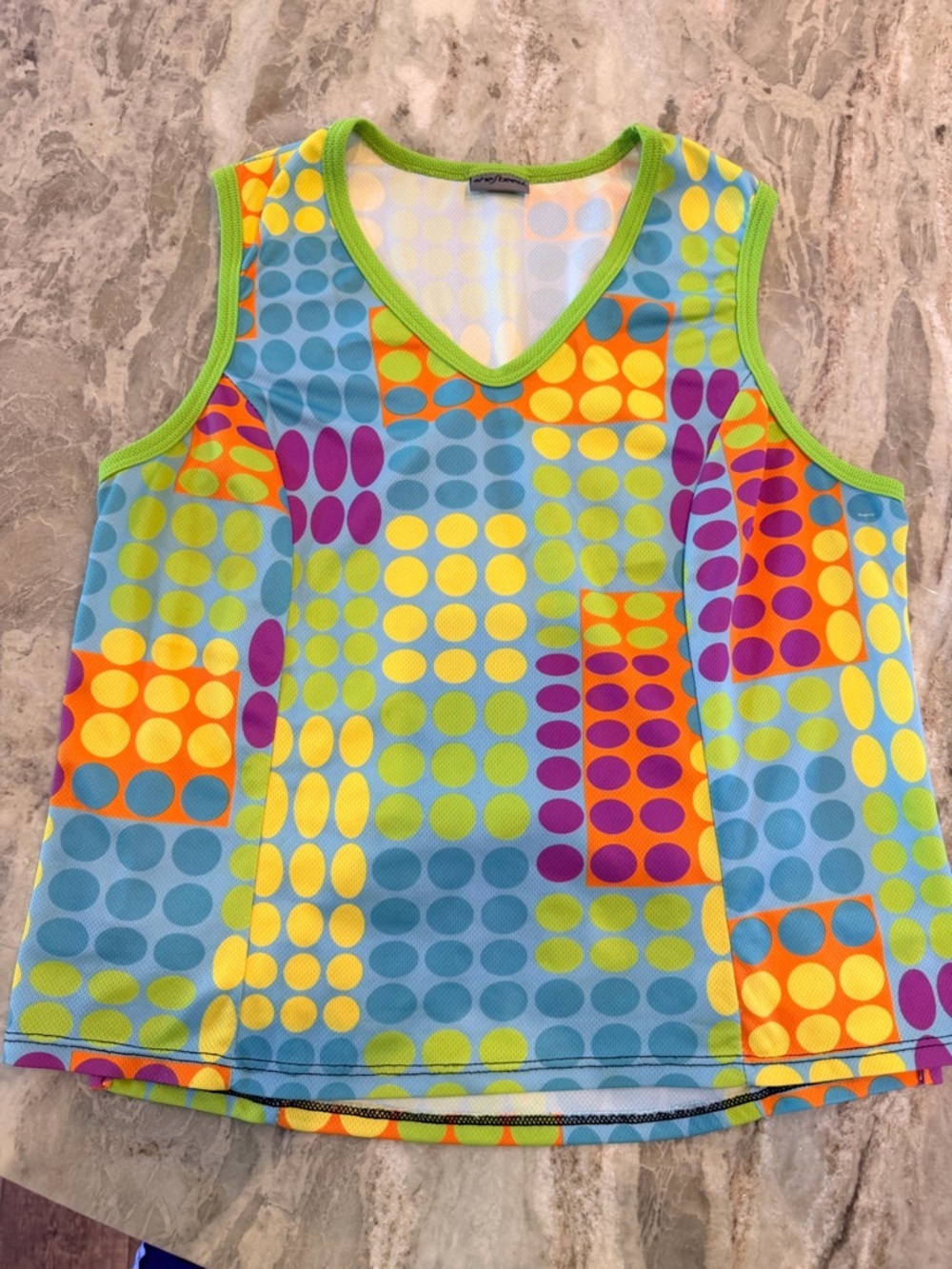 She Beest Cycling Tank Top Women Colorful Geometric Sleeveless Athletic Top S